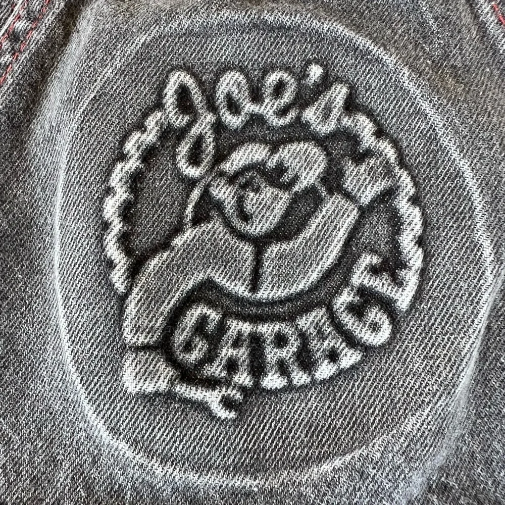 Vintage 90s OshKosh Joe’s Garage Gray Denim Overalls Made in USA Paper Tag Sz 4